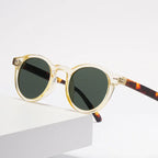 new-beige-nail-round-frame-sunglasses - Viexta