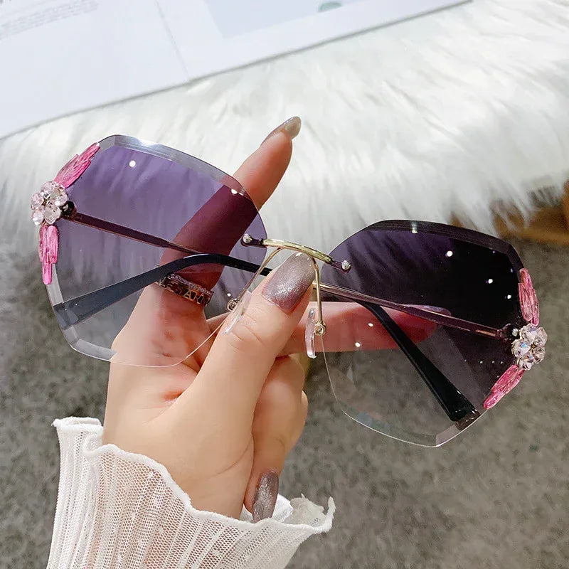 rhinestone-thin-looked-uv-protection-sun-glasses - Viexta