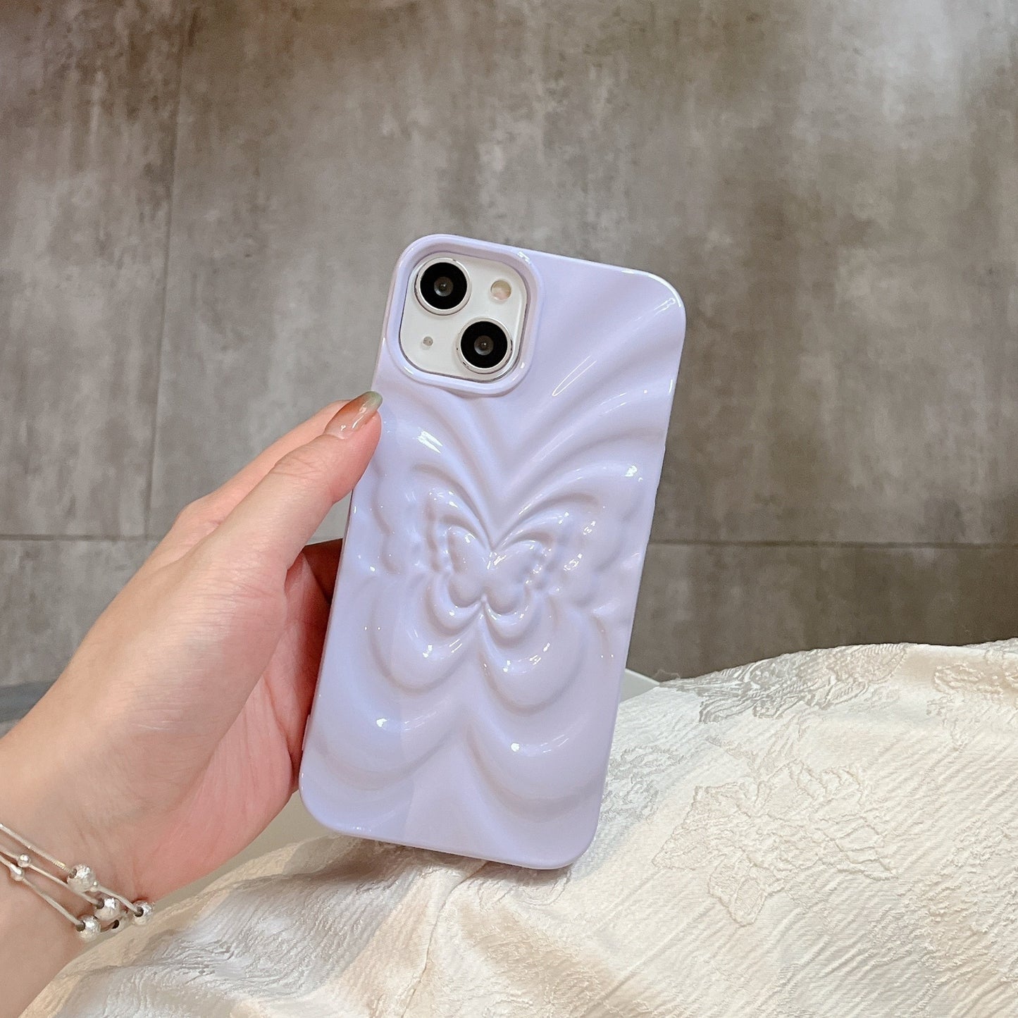 Solid Color Three-dimensional Butterfly Phone Case