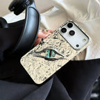 High-grade Electroplated Tin Paper Pattern Stereo Eyes iPhone Case