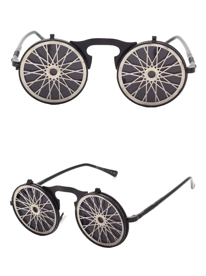 Men's Casual Retro Metal Punk Steam Flip Sunglasses - Viexta