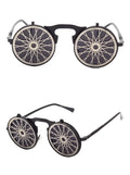 Men's Casual Retro Metal Punk Steam Flip Sunglasses - Viexta