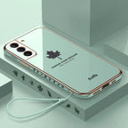 Straight Edge Electroplating Samsung Maple Leaf Case - Viexta
