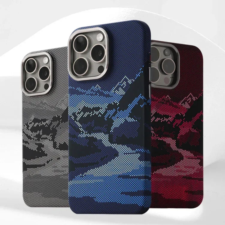 Magnetic Carbon Fiber Kevlar Texture iPhone Case - Viexta