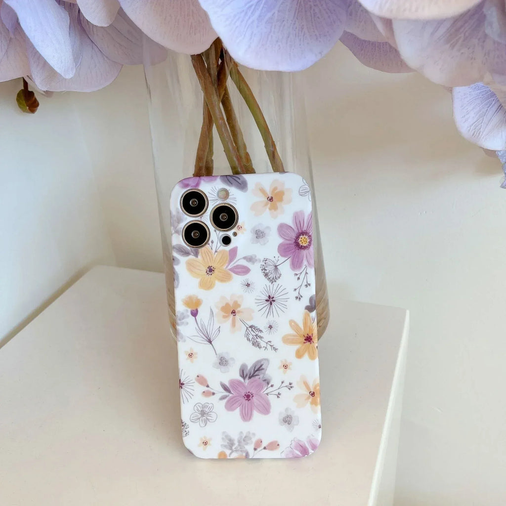 White Fragmented Flower iPhone Case - Viexta