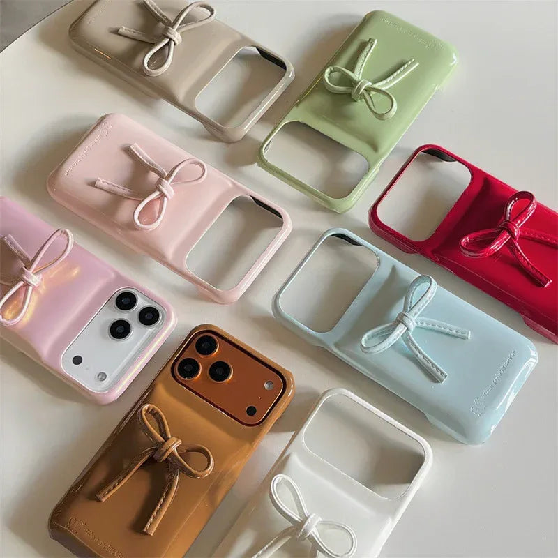 French-style Instagram 3D Solid-color Bow iPhone Case - Viexta
