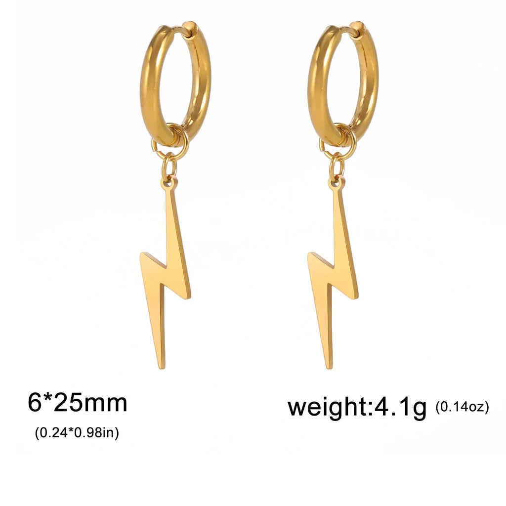 Wild Stainless Steel Lightning Earrings - Viexta