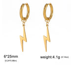 Wild Stainless Steel Lightning Earrings - Viexta