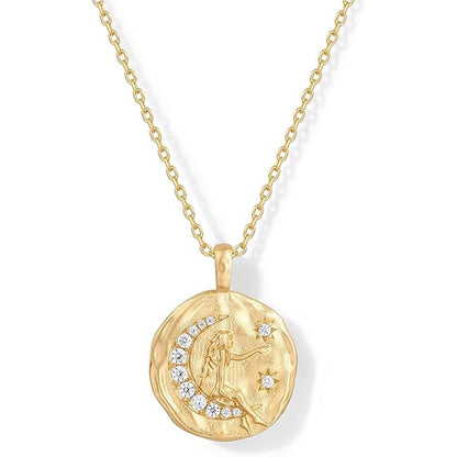 Women's 14K Carved Coin Pendant Necklace