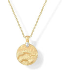 Women's 14K Carved Coin Pendant Necklace - Viexta
