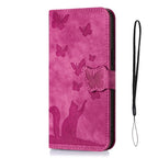 Butterfly Cat Embossed iPhone Leather Case
