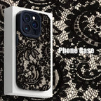 Black Lace-patterned iPhone Case - Viexta