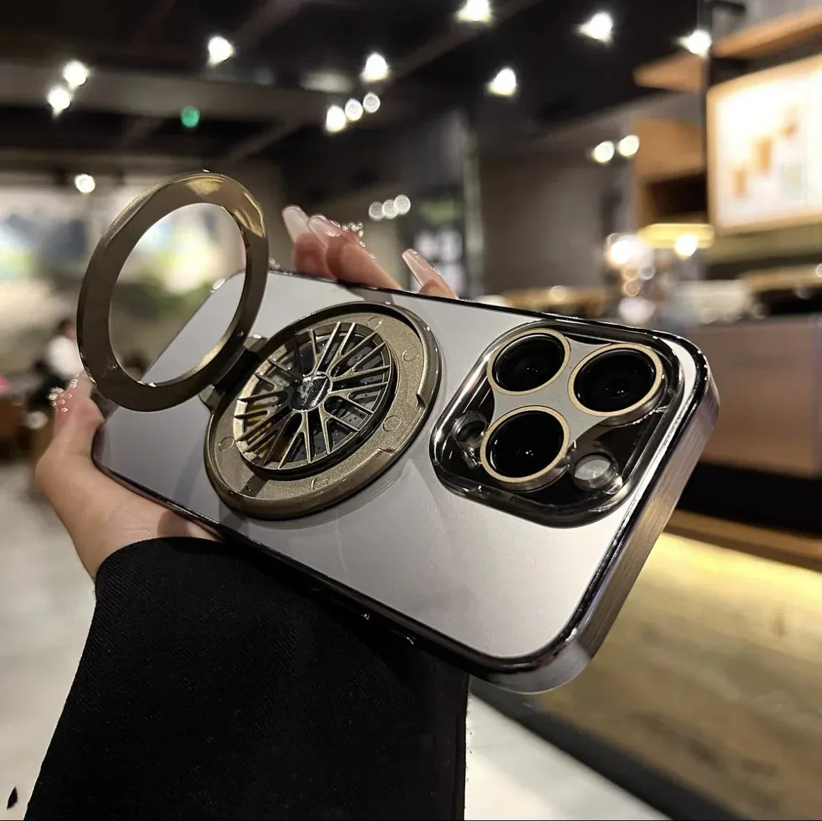Frosted Rotating Gyro Magnetic iPhone Case - Viexta