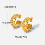 diamond-set-stainless-steel-earrings - Viexta