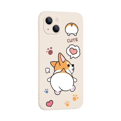 Corgi Cartoon Silicone Soft Cover iPhone Case