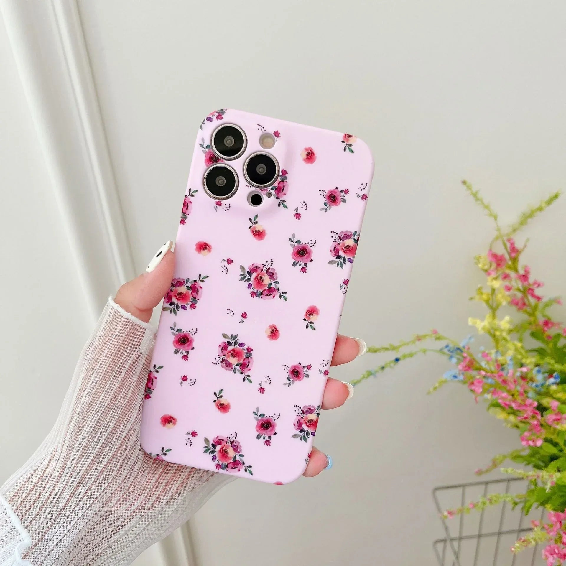 White Fragmented Flower iPhone Case - Viexta