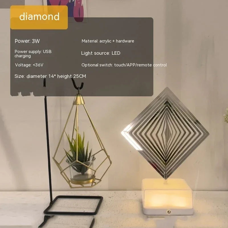 Three-dimensional Rotating Ambience Light Bedroom - Viexta