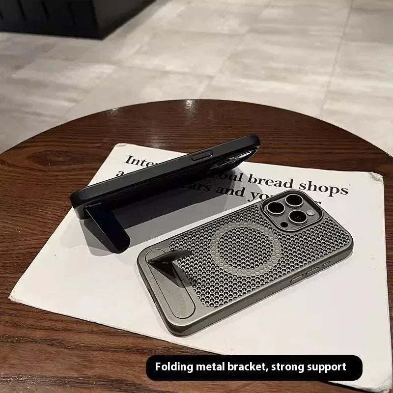 magnetic-suction-breathable-bracket-iphone-case - Viexta
