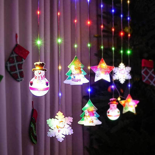 Painted Christmas Curtain Lights Holiday Layout Rubber-covered Wire Ambience Light