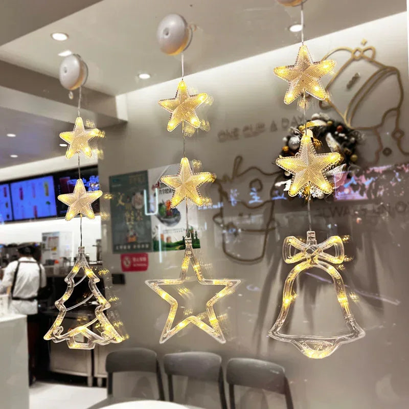 Christmas 3pcs LED Light Star Xmas Tree Hanging - Viexta