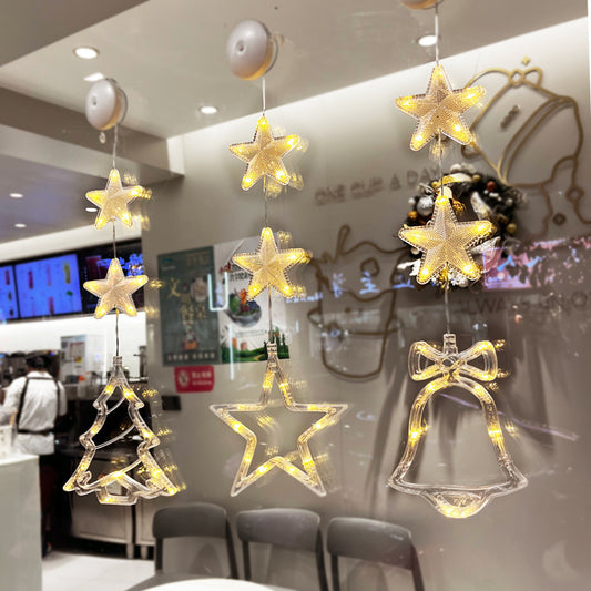 Christmas 3pcs LED Light Star Xmas Tree Hanging