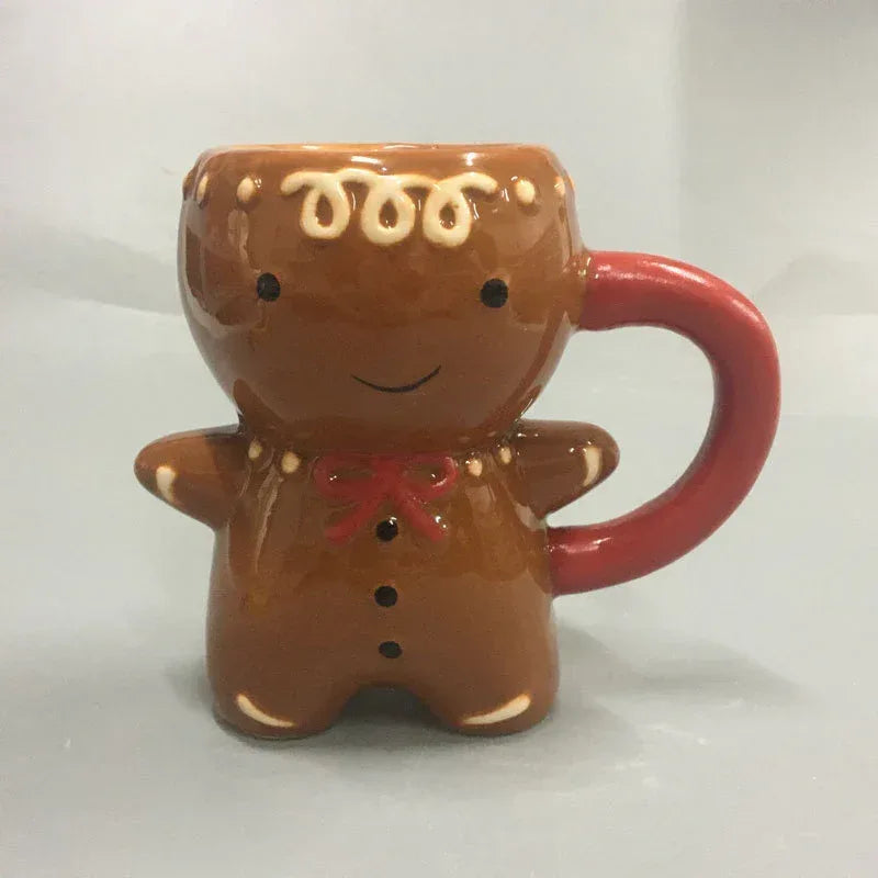 Gingerbread Man Christmas Ceramic Tea Mugs - Viexta
