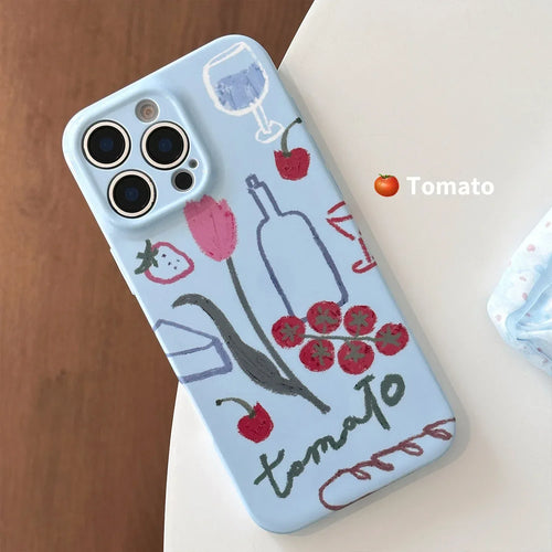 Art-style Tomato Illustration iPhone Case - Viexta