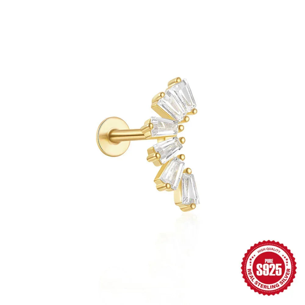 S925 Sterling Silver Moon Piercings - Viexta