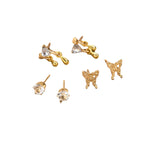 6piece set Butterfly Earrings