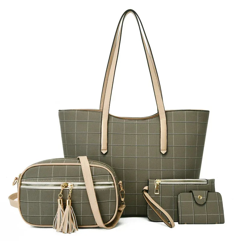 New Korean Four-piece Set Texture Shoulder Crossbody Bag - Viexta