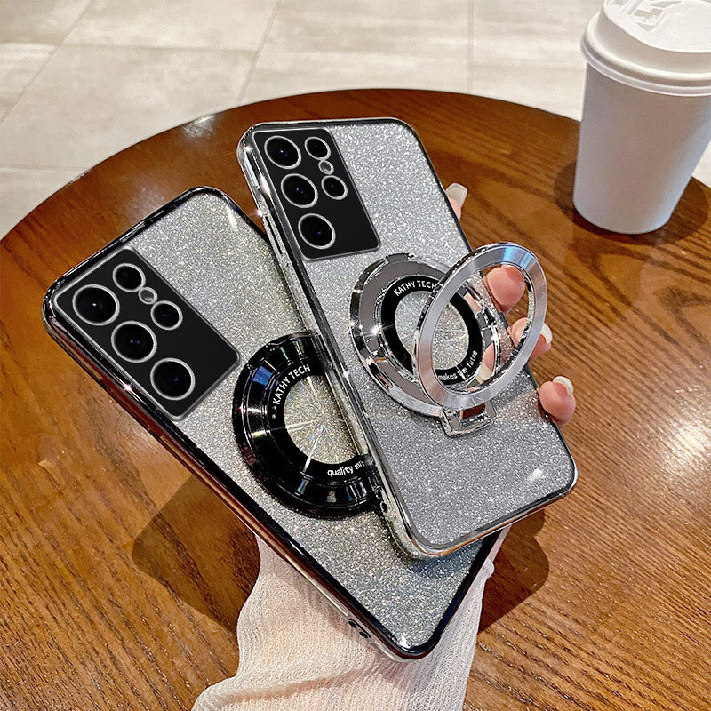 electroplating-phone-case-magnetic-bracket-samsung-gradient-case