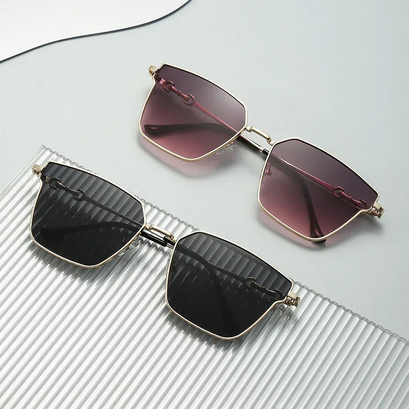 Small Frame Metal Hip Hop Sunglasses - Viexta