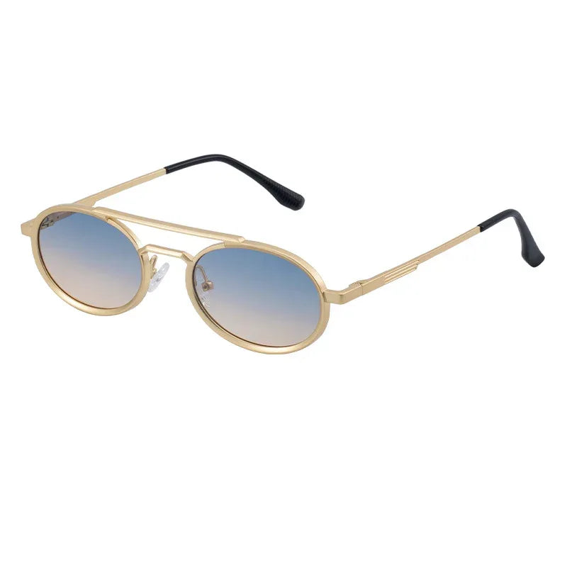Retro-style Oval-frame Steampunk Sunglasses - Viexta
