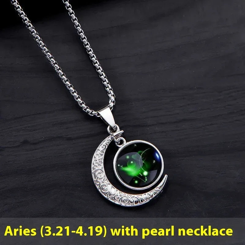 12-constellation-moon-star-glowing-necklace - Viexta