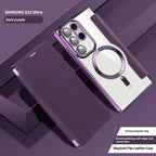 Electroplated Wireless Magnetic Business Flip Samsung Leather Case
