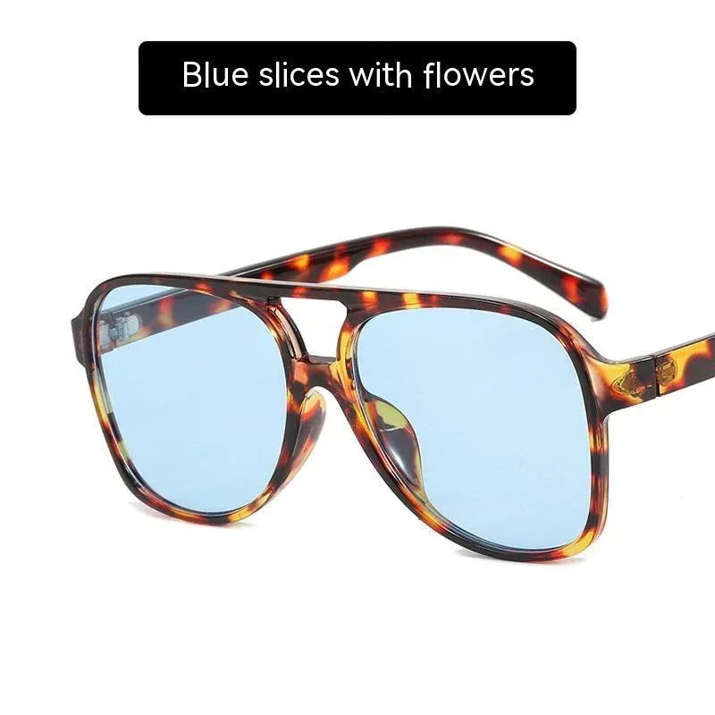 womens-fashion-retro-double-beam-large-rim-sunglasses - Viexta