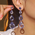 Rhinestone Long Earrings - Viexta
