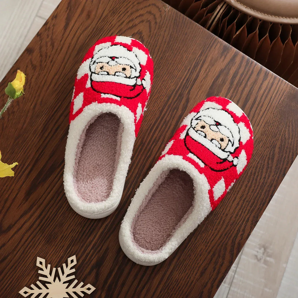 Christmas Plaid Santa Claus Slippers - Viexta