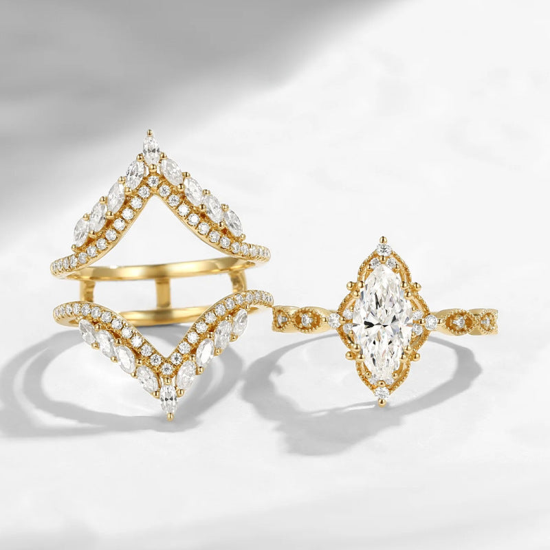 Crown Horse Eye Diamond Ring