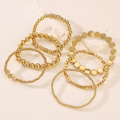 6piece Beaded Stretch Bracelet