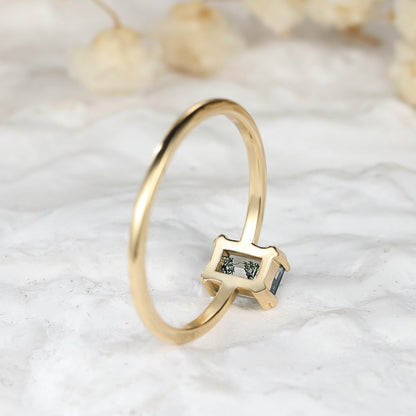 Retro Rectangular Agate Ring