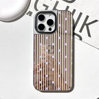 Contrast Color Stripe Plating Silver Edge iPhone Case - Viexta