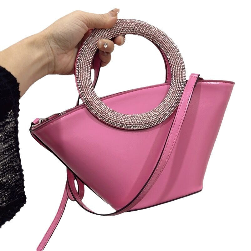 Diamond Round Handle Portable Bag