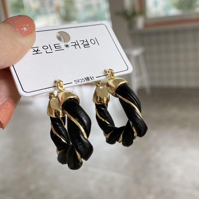 Leather Twist Earrings.