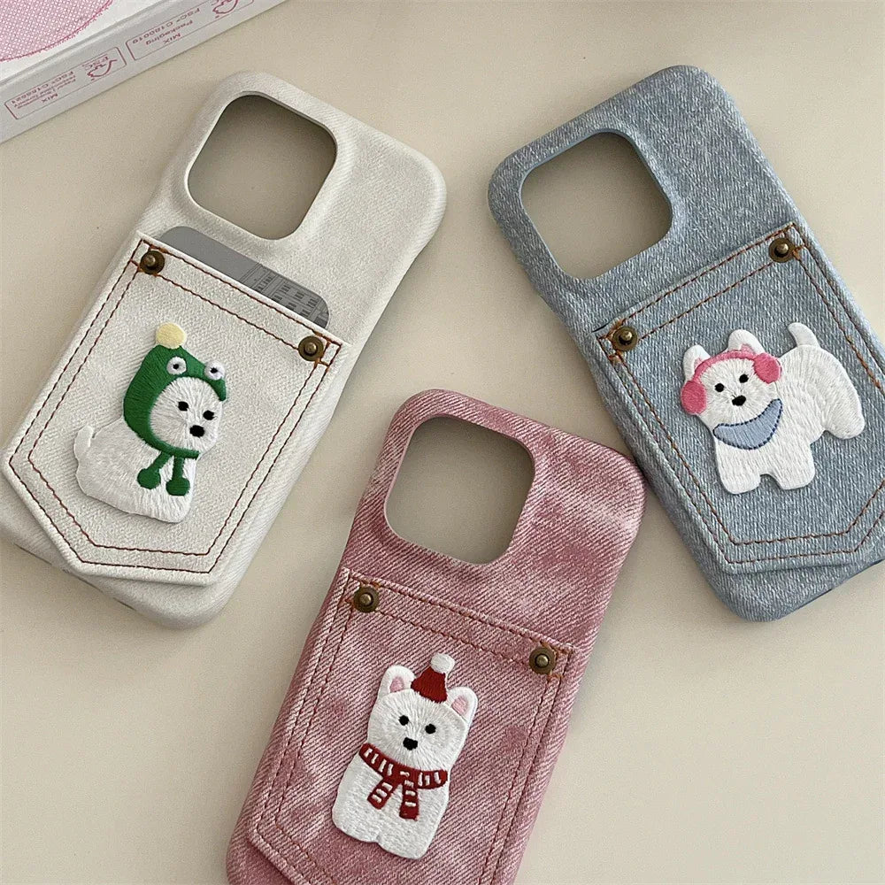 Pocket Card Holder Cartoon iPhone Case - Viexta