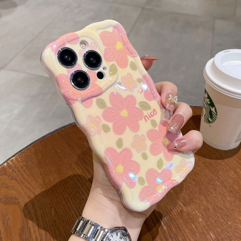 Drop-resistant Oil Painting Flower Soft Silicone iPhone Case