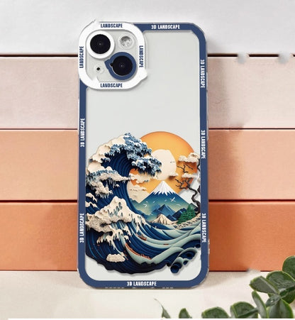 3D Visual Landscape Silicone Anti Drop iPhone Case