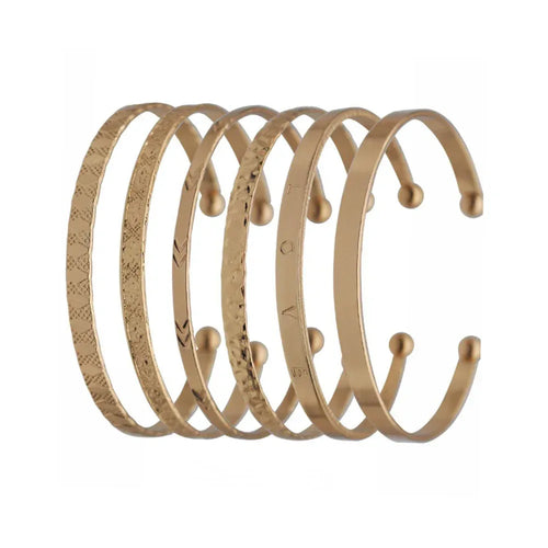6piece 14K Opening Wide Bracelet - Viexta