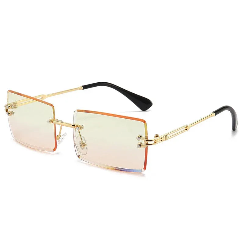 Women's Fashionable Rimless Cut Edge Gradient Sunglasses - Viexta