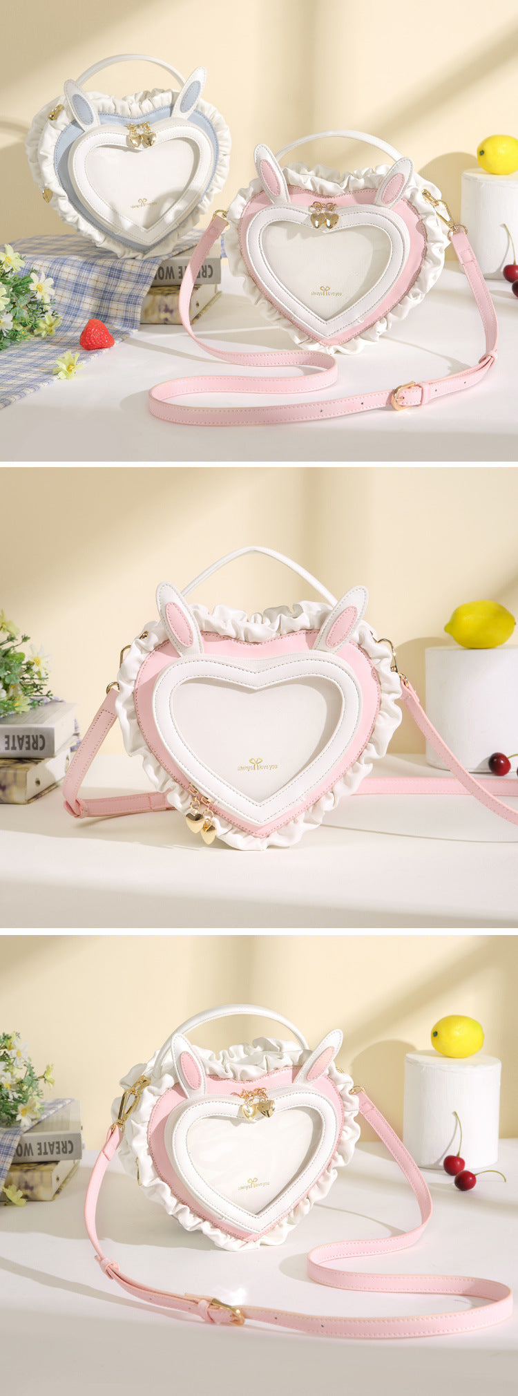 Rabbit Ear Peach Heart Handbag